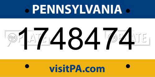 1748474 Pennsylvania License Plate