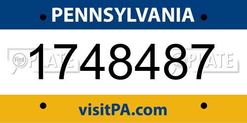 1748487 Pennsylvania License Plate