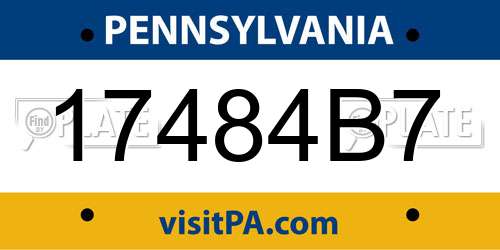 17484B7 Pennsylvania License Plate
