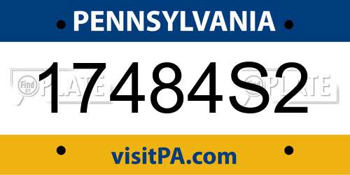 17484S2 Pennsylvania License Plate