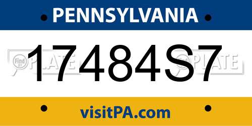 17484S7 Pennsylvania License Plate