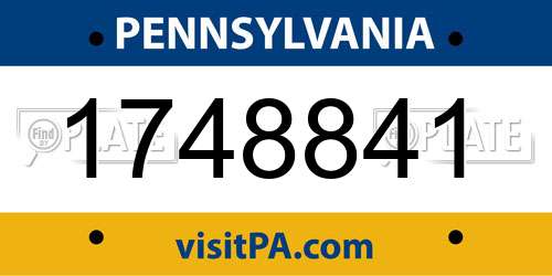 1748841 Pennsylvania License Plate