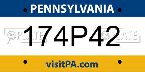 174P42 Pennsylvania License Plate