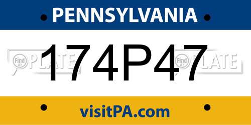 174P47 Pennsylvania License Plate