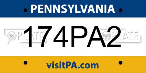 174PA2 Pennsylvania License Plate