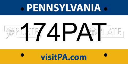 174PAT Pennsylvania License Plate