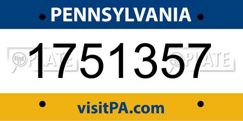 1751357 Pennsylvania License Plate
