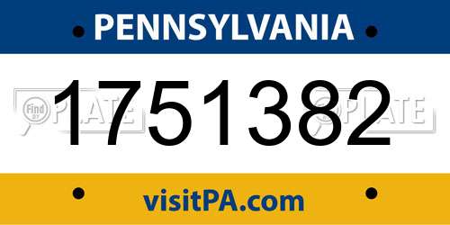 1751382 Pennsylvania License Plate