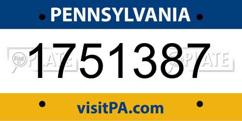 1751387 Pennsylvania License Plate
