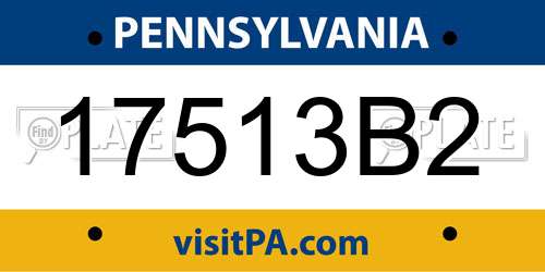 17513B2 Pennsylvania License Plate