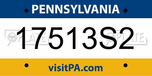 17513S2 Pennsylvania License Plate