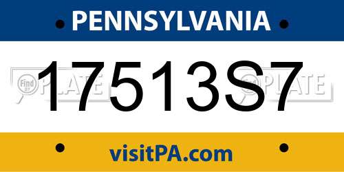 17513S7 Pennsylvania License Plate