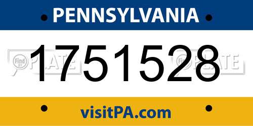 1751528 Pennsylvania License Plate