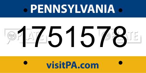 1751578 Pennsylvania License Plate