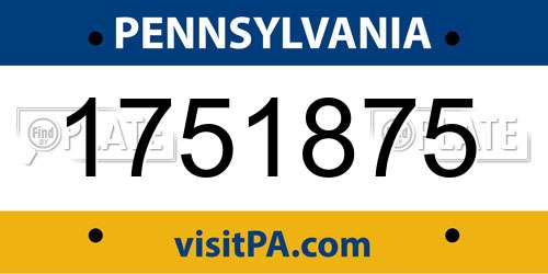 1751875 Pennsylvania License Plate