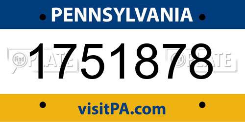 1751878 Pennsylvania License Plate