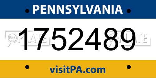 1752489 Pennsylvania License Plate