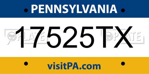 17525TX Pennsylvania License Plate