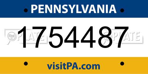 1754487 Pennsylvania License Plate