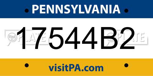 17544B2 Pennsylvania License Plate