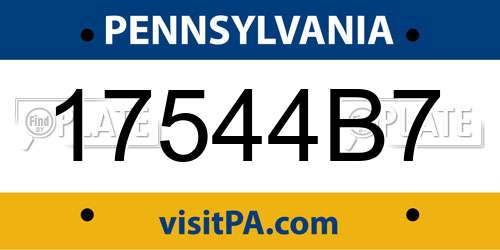 17544B7 Pennsylvania License Plate