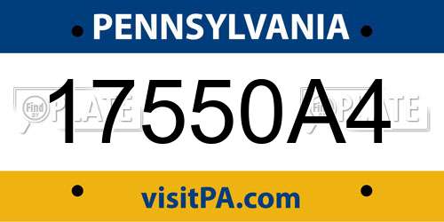 17550A4 Pennsylvania License Plate