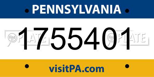 1755401 Pennsylvania License Plate