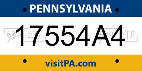 17554A4 Pennsylvania License Plate