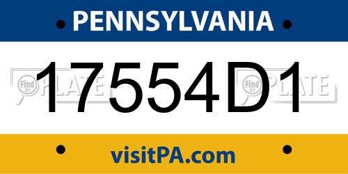 17554D1 Pennsylvania License Plate