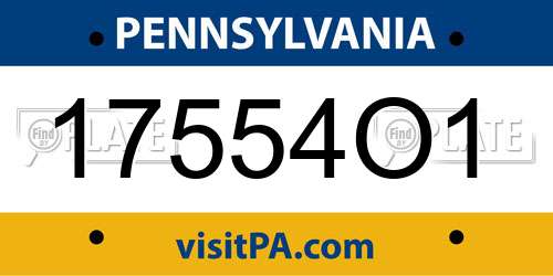 17554O1 Pennsylvania License Plate