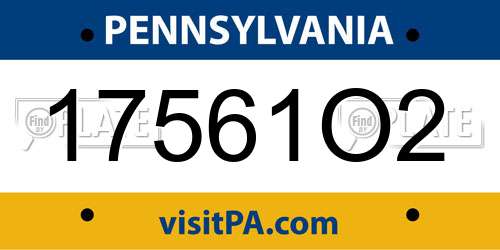 17561O2 Pennsylvania License Plate