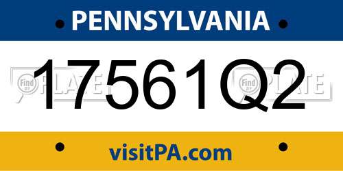 17561Q2 Pennsylvania License Plate
