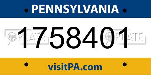 1758401 Pennsylvania License Plate