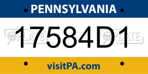 17584D1 Pennsylvania License Plate