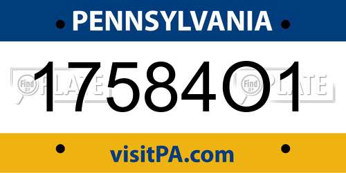 17584O1 Pennsylvania License Plate