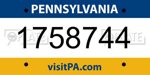 1758744 Pennsylvania License Plate