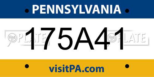 175A41 Pennsylvania License Plate