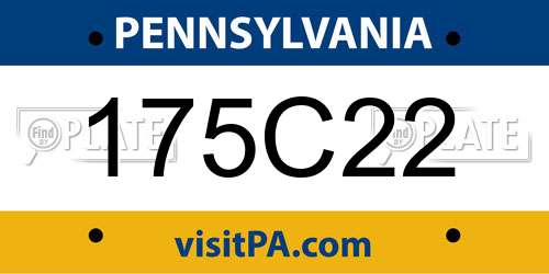 175C22 Pennsylvania License Plate
