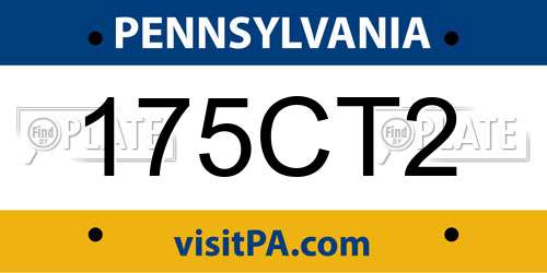 175CT2 Pennsylvania License Plate