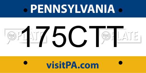175CTT Pennsylvania License Plate