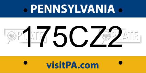 175CZ2 Pennsylvania License Plate