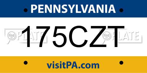 175CZT Pennsylvania License Plate