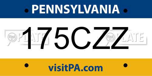 175CZZ Pennsylvania License Plate