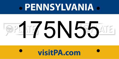 175N55 Pennsylvania License Plate