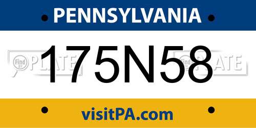 175N58 Pennsylvania License Plate
