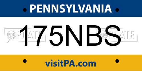 175NBS Pennsylvania License Plate