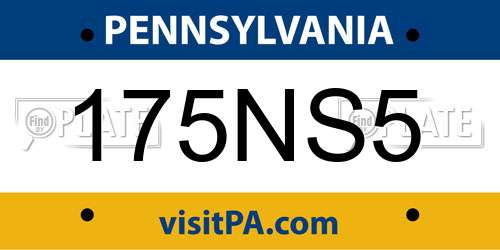 175NS5 Pennsylvania License Plate