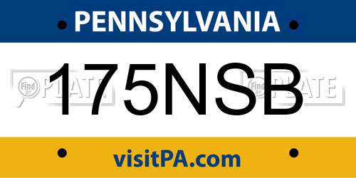 175NSB Pennsylvania License Plate