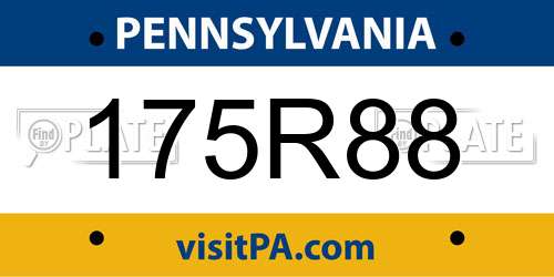 175R88 Pennsylvania License Plate