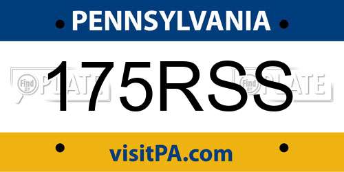 175RSS Pennsylvania License Plate